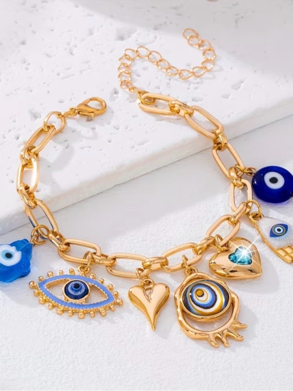 Good Vibes & Evil Eyes Charm Bracelet 🪬 🧿